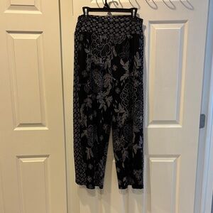 Apt. 9 Black Floral Wide-Leg Pants